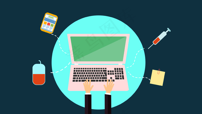 现代扁平风科技插画