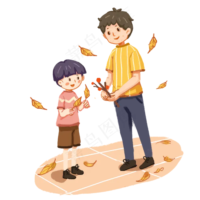 24节气立秋节卡通套图4(2000X2000(DPI:300))psd模版下载