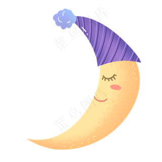 可爱卡通手绘六一儿童节月亮