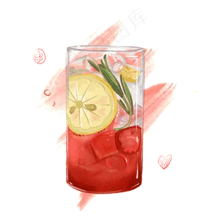 仿真写实类冷饮水彩