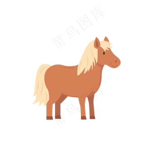 矢量图棕色的小马,免抠元素