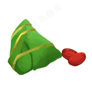 绿色的粽子和红枣