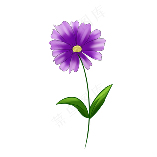 紫色的花手绘装饰图案