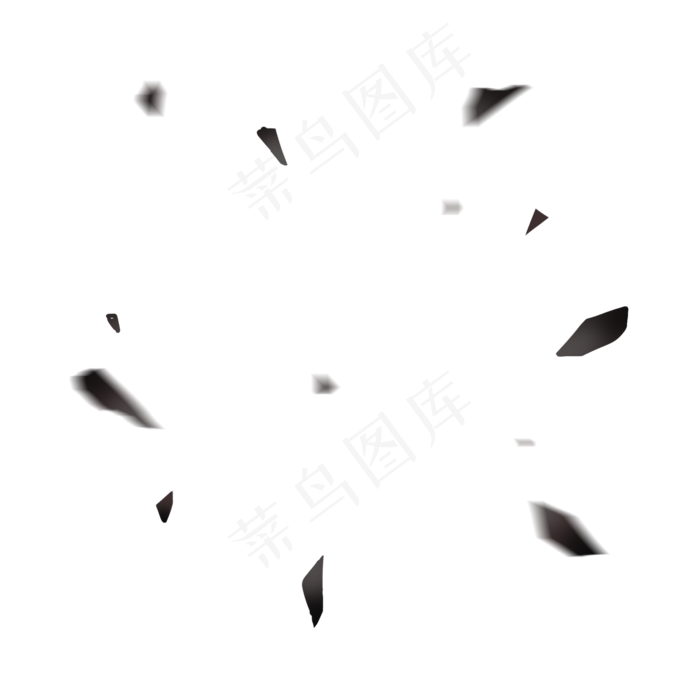 黑色晶体破碎碎片,免抠元素(2000*2000px 300 dpi )psd模版下载