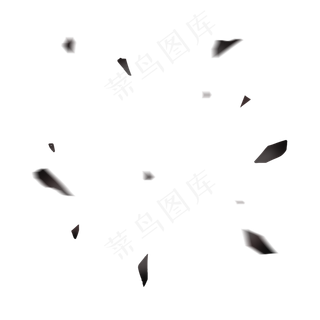 黑色晶体破碎碎片,免抠元素
