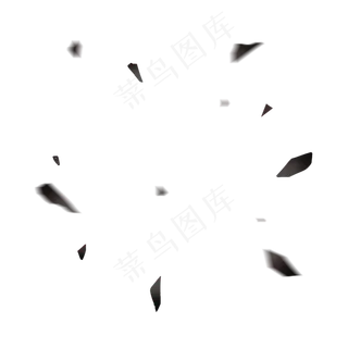 黑色晶体破碎碎片,免抠元素