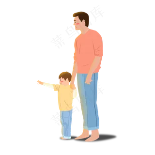 父亲节父爱海边看日出