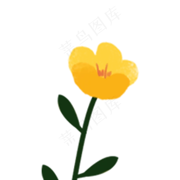 卡通黄色花朵下载(2000X2000(DPI:300))psd模版下载