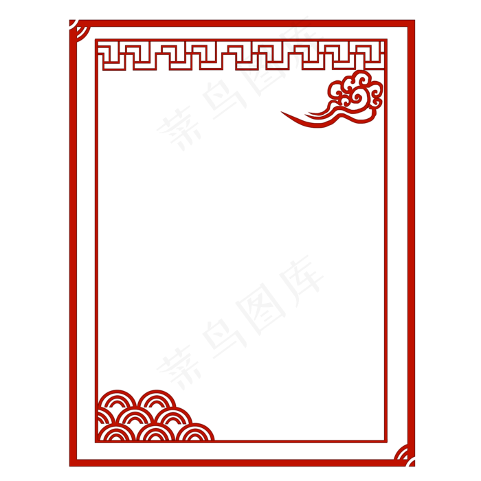 古典中国风新年红色边框png免费下,免抠元素