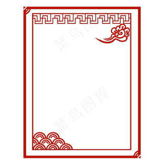 古典中国风新年红色边框png免费下,免抠元素