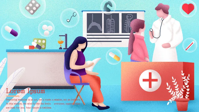 医疗美容医生矢量配图(2880*1620px 300 dpi )psd模版下载