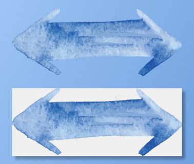 蓝色水彩双箭头 蓝色水彩双箭头