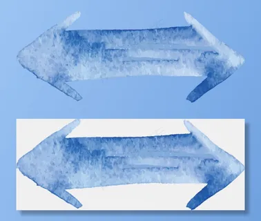 蓝色水彩双箭头 蓝色水彩双箭头