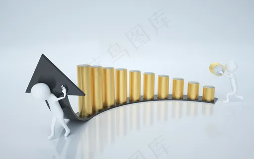 创意金融小人金币场景 创意金融小人金币场景