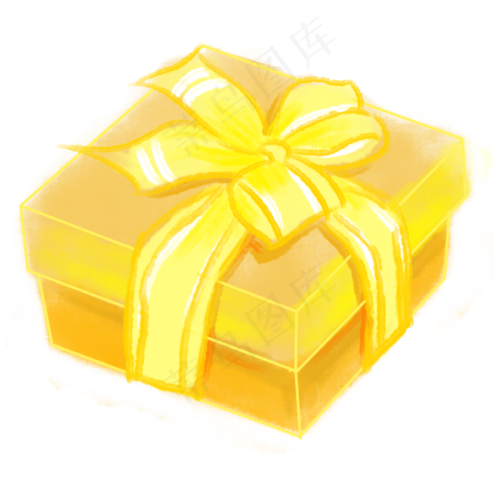 黄色的年货礼盒插画,免抠元素