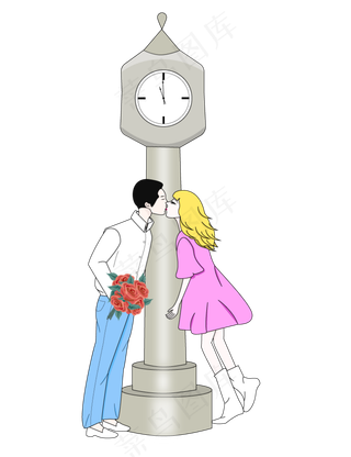 亲吻情人节浪漫约会