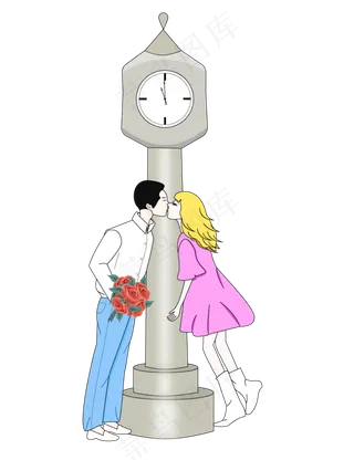 亲吻情人节浪漫约会