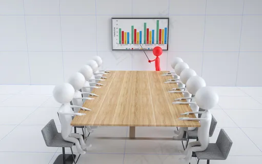 商务金融小人会议讨论