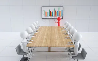 商务金融小人会议讨论