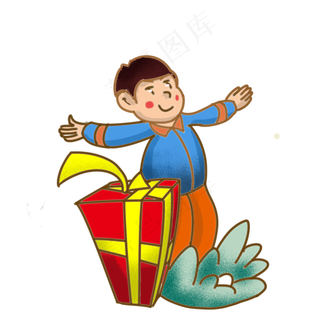 儿童节手绘男孩礼物