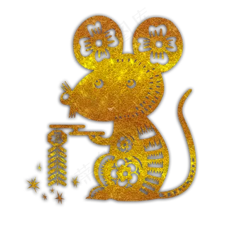 2020烫金鼠年放鞭炮,免抠元素