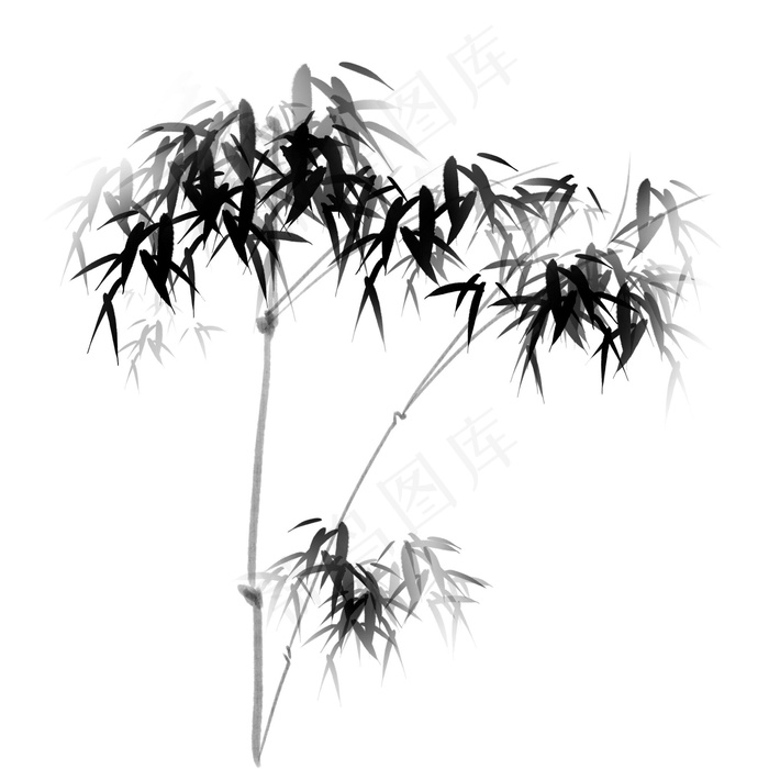 国画水墨中国风竹子,免抠元素(2000*2000px)psd模版下载