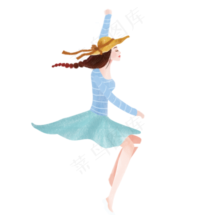 纤瘦女孩舞蹈元素设计,免抠元素