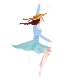 纤瘦女孩舞蹈元素设计,免抠元素