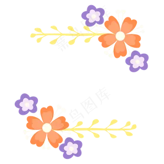 小清新花边花环免扣,免抠元素