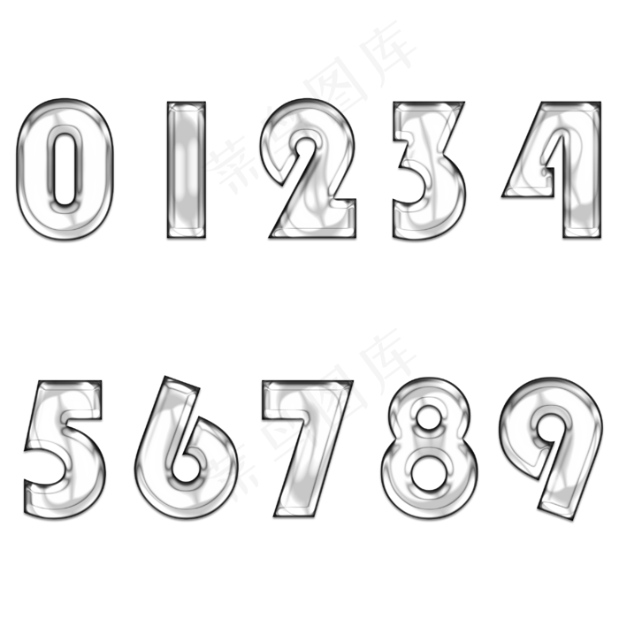 原创水纹数字艺术字(3000X3000(DPI:300))psd模版下载
