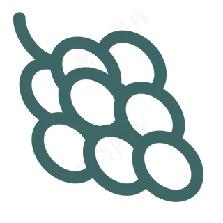 一串卡通的葡萄水果