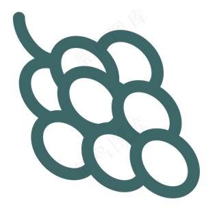 一串卡通的葡萄水果