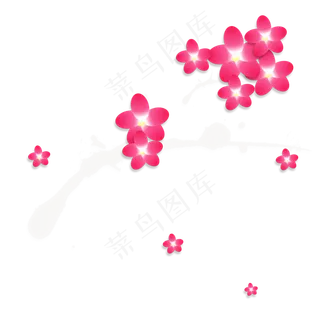 红色桃花PNG素材