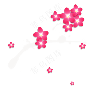 红色桃花PNG素材