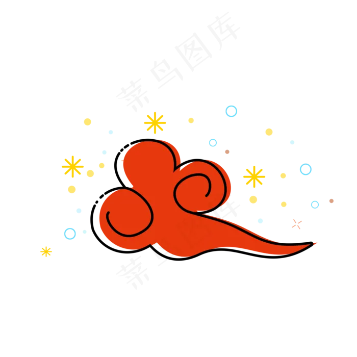 鼠年MBE风格祥云图标新年2020,免抠元素(2000X2000(DPI:300))psd模版下载