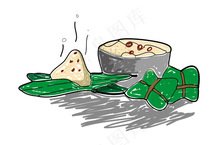 端午节传统美食粽子(3000*2000px 300 dpi )ai矢量模版下载