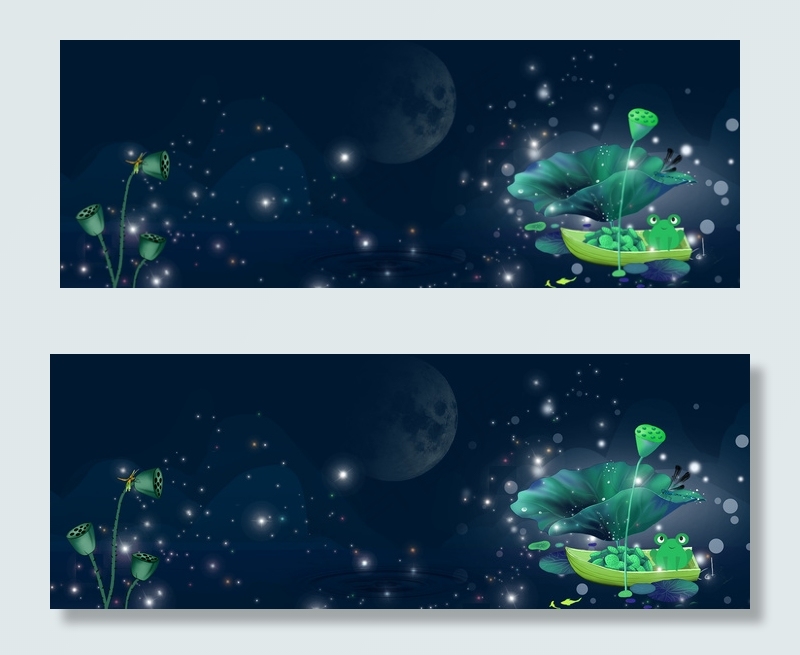 大暑荷塘月色海报