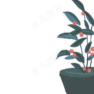 绿色植物水果盆栽免抠图