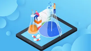 蓝色医疗健康医药科技2.5D科研保险配图