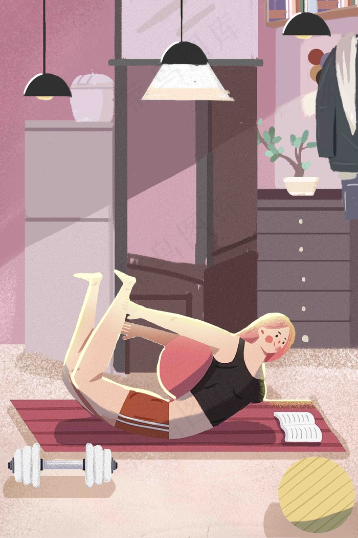 运动健身清新少女