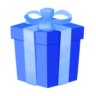 蓝色卡通礼物矢量卡通扁平免抠