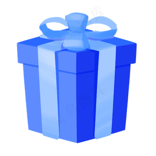 蓝色卡通礼物矢量卡通扁平免抠
