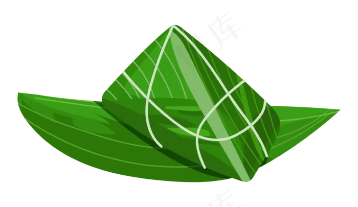 绿色小船粽子插图(3458*2000px 300 dpi )ai矢量模版下载