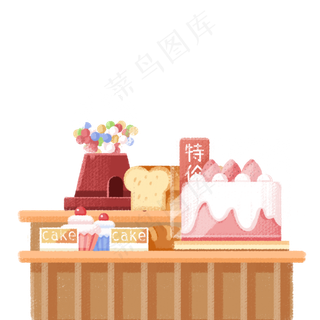 新鲜的蛋糕和面包免抠图