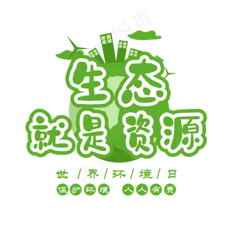 生态就是资源创意艺术字