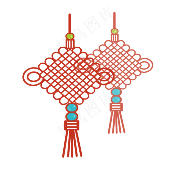 卡通手绘象征吉祥中国结,免抠元素(2000X2000(DPI:300))psd模版下载