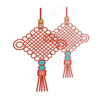 卡通手绘象征吉祥中国结,免抠元素