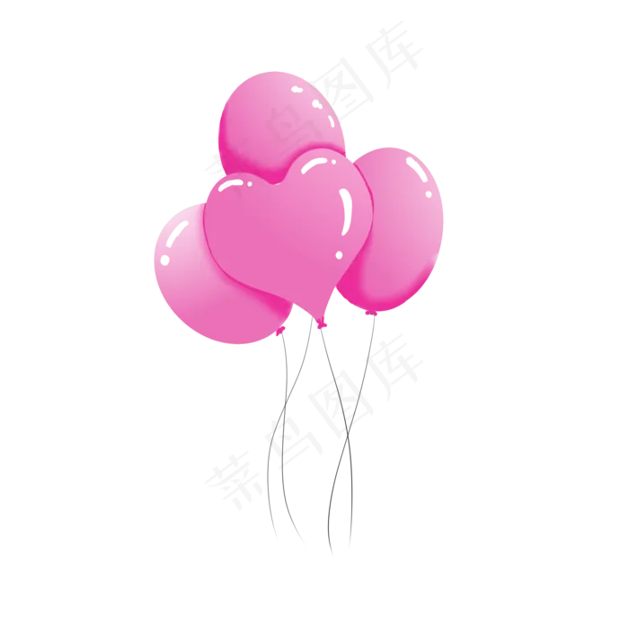 儿童节粉红卡通气球(2000X2000(DPI:299))psd模版下载