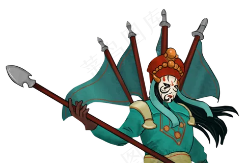 国风京剧脸谱人物