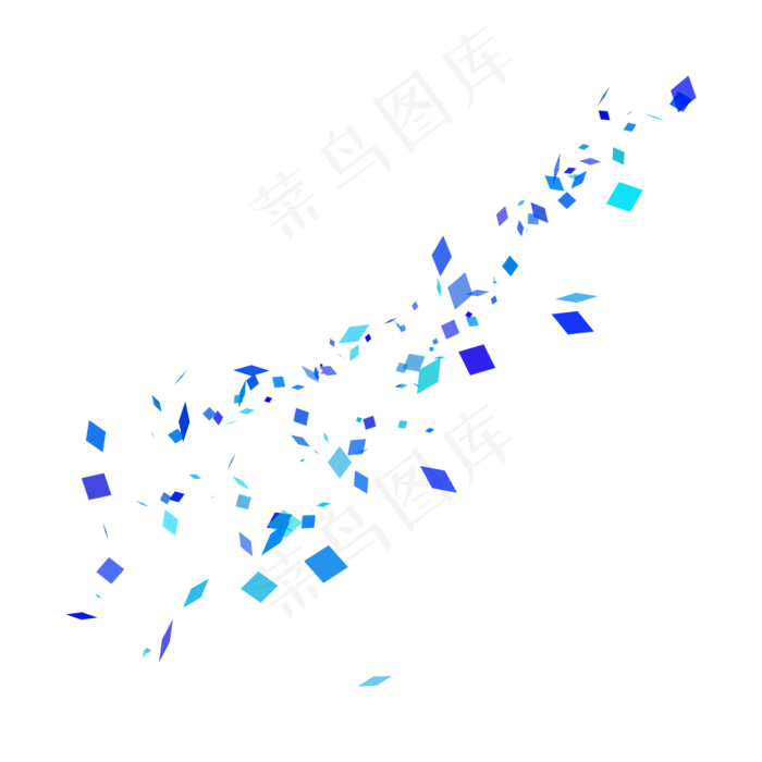 矢量装饰蓝色几何碎片,免抠元素(2000*2000px 300 dpi )psd模版下载